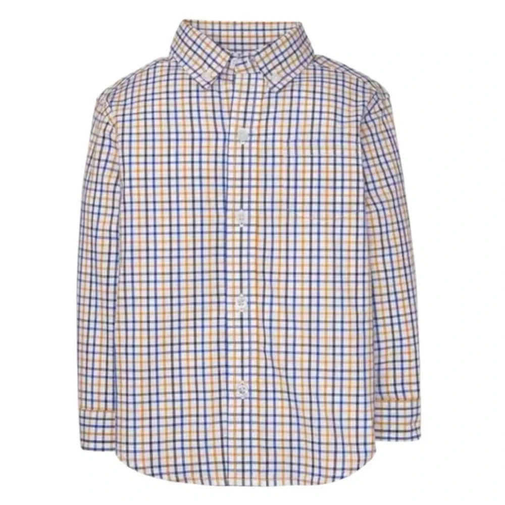 JANIE AND JACK PLAID POPLIN SHIRT. SIZE 12-18m